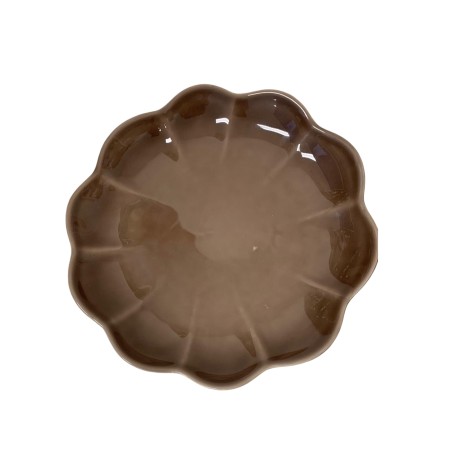Set 4 platos postre flor castaño