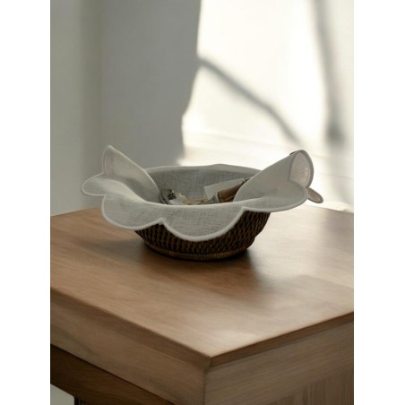 Pañito de lino con ondas 28 cm