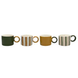 Set 4 tazas porcelana rayas...