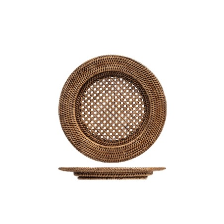 Set 4 Bajoplato rattan natural